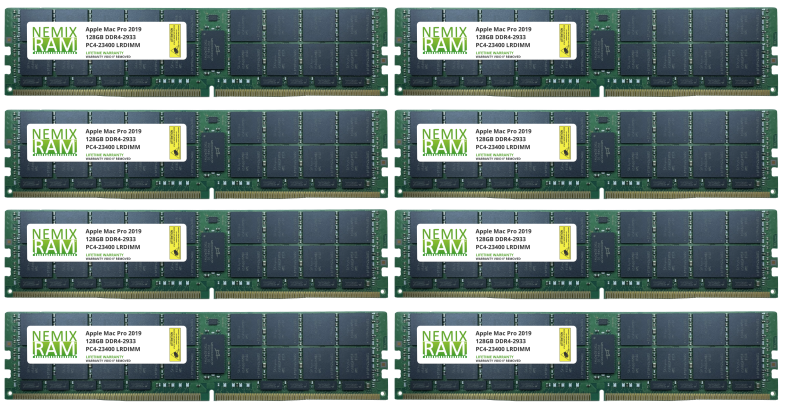 NEMIX RAM 1TB (8X128GB) DDR4 2933MHZ PC4-23400 8Rx4 1.2V 288-PIN ECC LRDIMM Load Reduced Server Memory KIT Compatible with Apple Mac Pro 2019 7,1 Tower Computer 8 NEMIX RAM